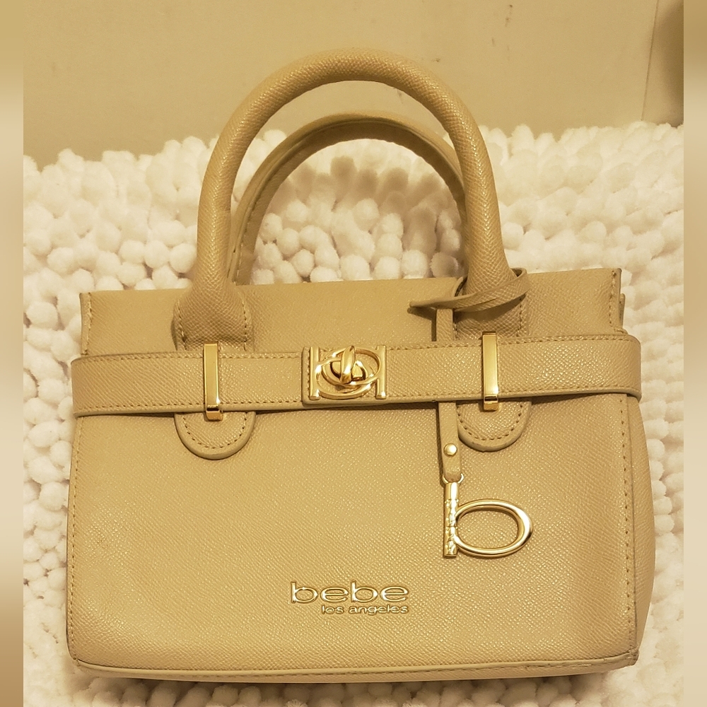 Bebe Evie Small Beige Satchel
